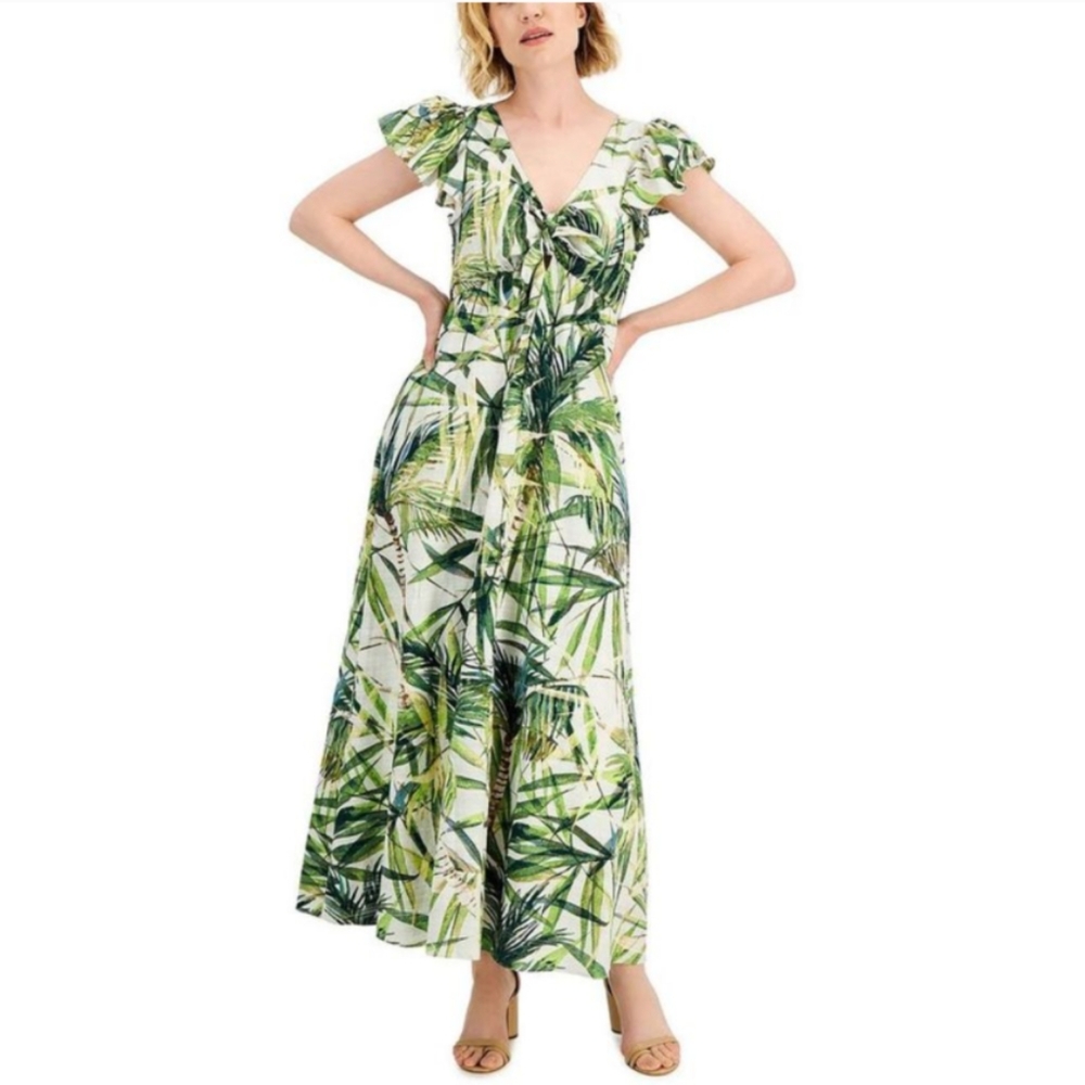 Taylor • Green Palm Leaf Maxi